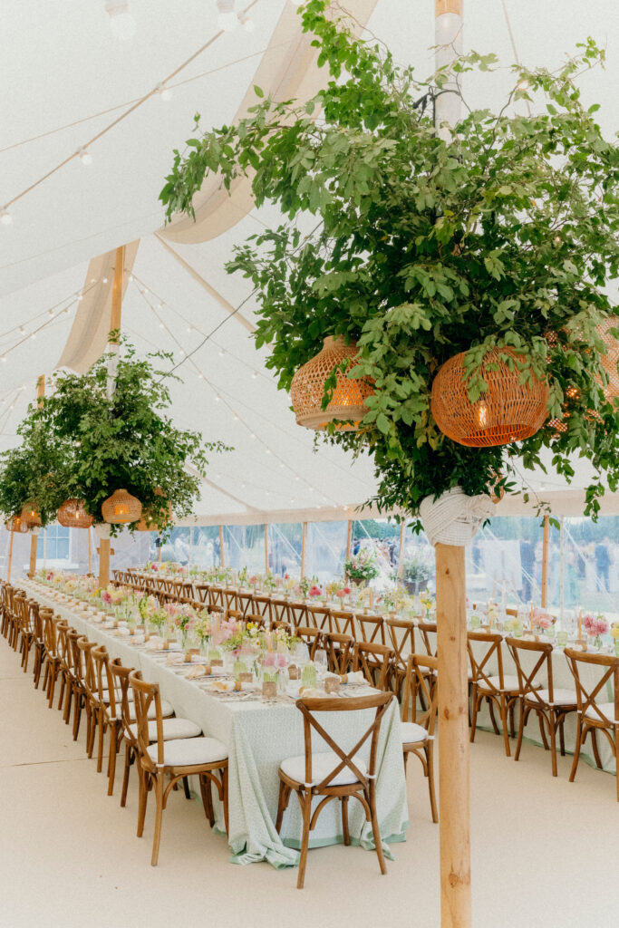 Bespoke lighting design with rattan shades