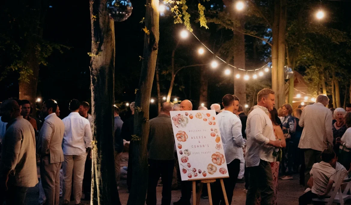 Woodland lighting & mirror balls