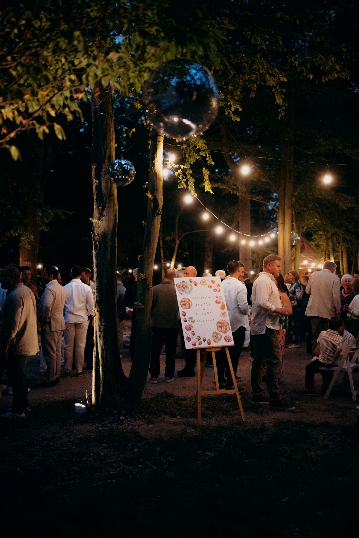 Woodland lighting & mirror balls